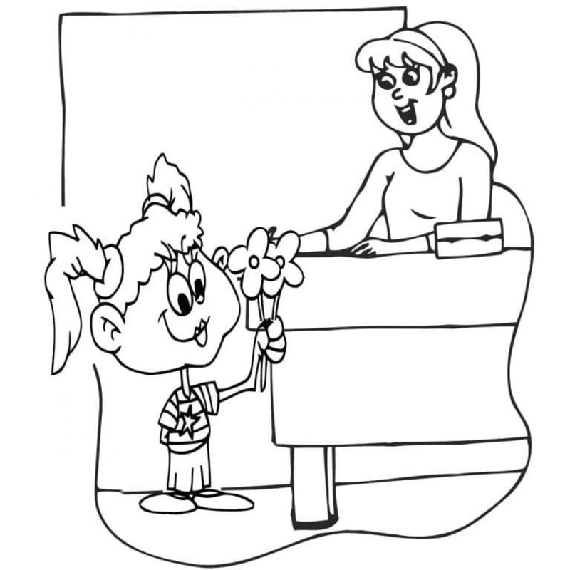 Desenhos de Professora grátis para crianças para colorir