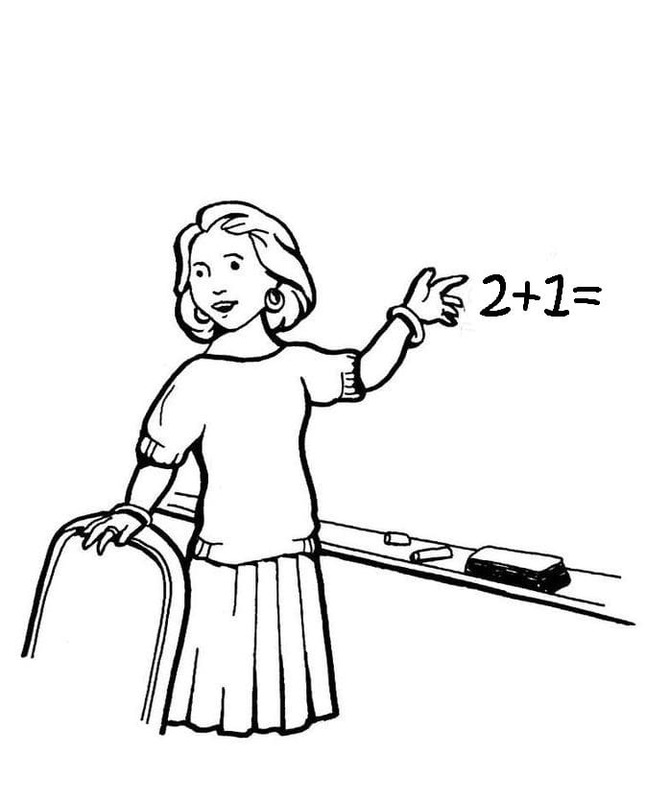 Desenhos de Professora impressão gratuita para colorir