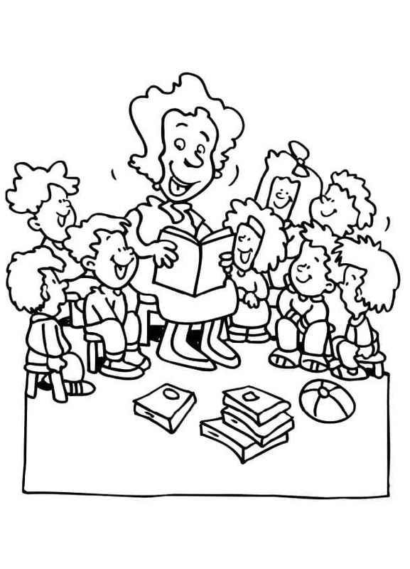 Desenhos de Professora imprimível para crianças para colorir