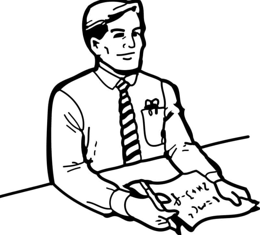 Desenhos de Professora simples grátis para colorir