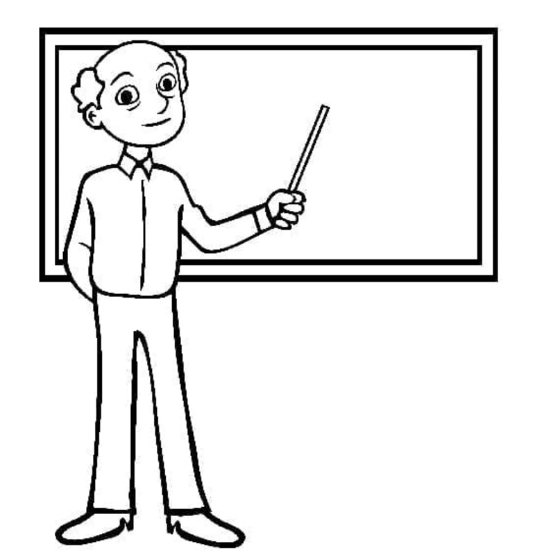 Desenhos de Professora simples imprimível para colorir