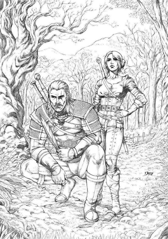 Desenhos de The Witcher grátis para crianças para colorir