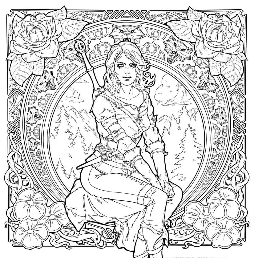 Desenhos de The Witcher imprimível para crianças para colorir