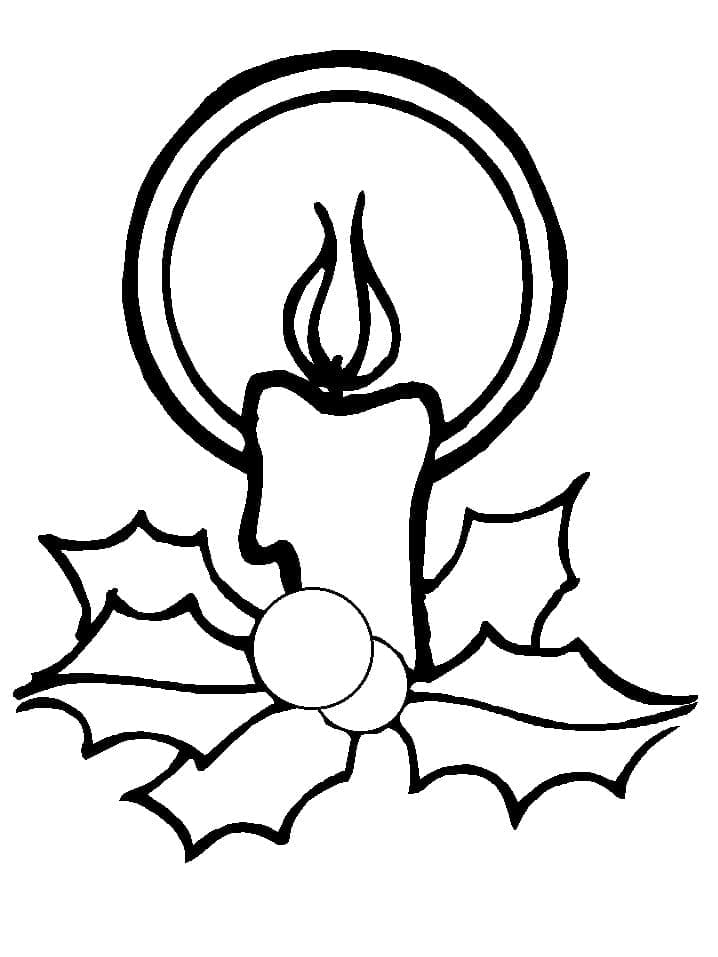 Desenhos de Velas de Natal 6 para colorir