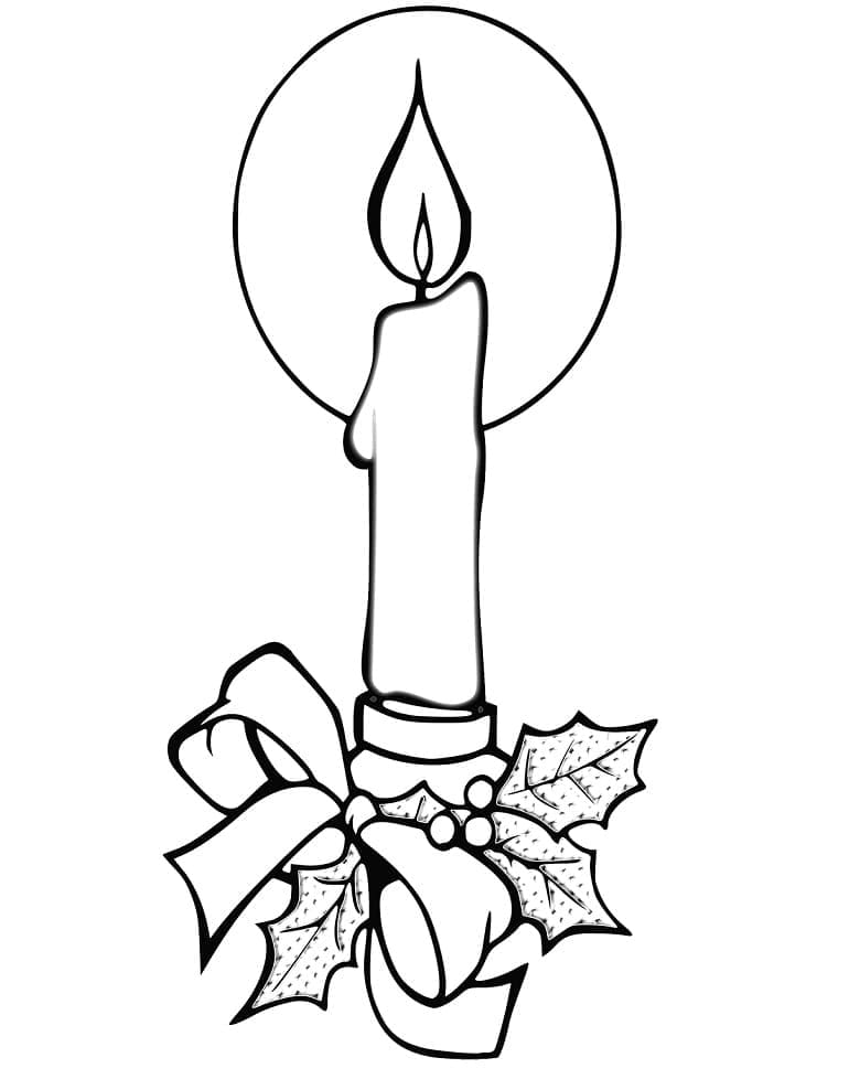 Velas de Natal Para Colorir