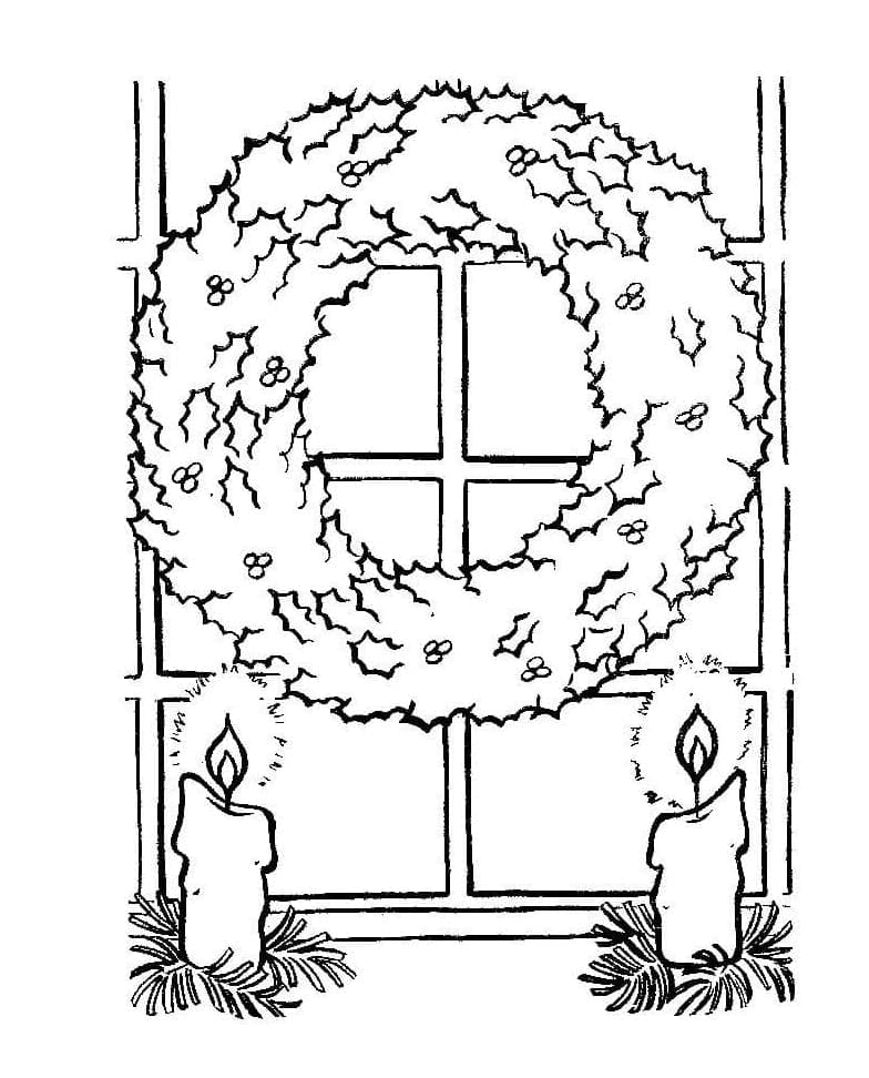 Desenhos de Velas de Natal fácil em crianças para colorir