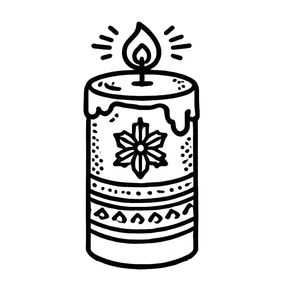 Desenhos de Velas de Natal fácil para colorir