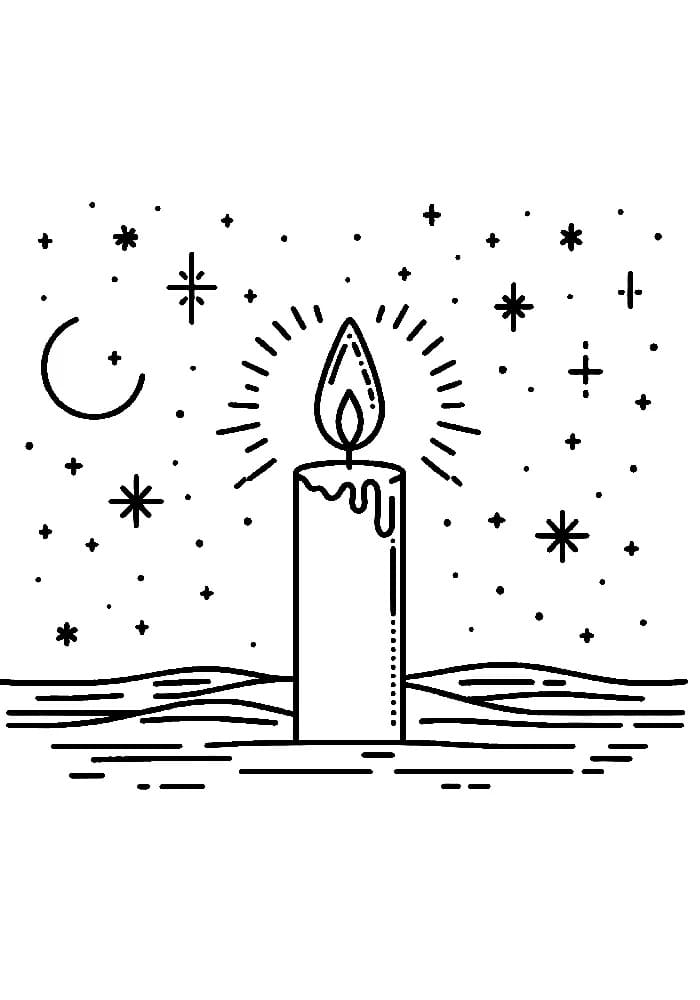 Desenhos de Velas de Natal gratuita para colorir