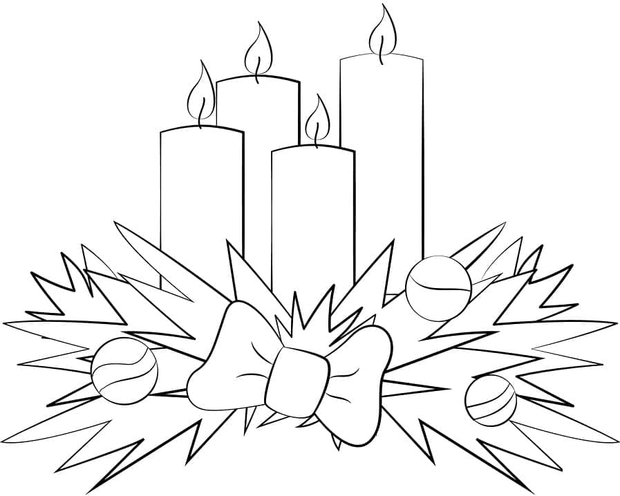 Desenhos de Velas de Natal para crianças para colorir