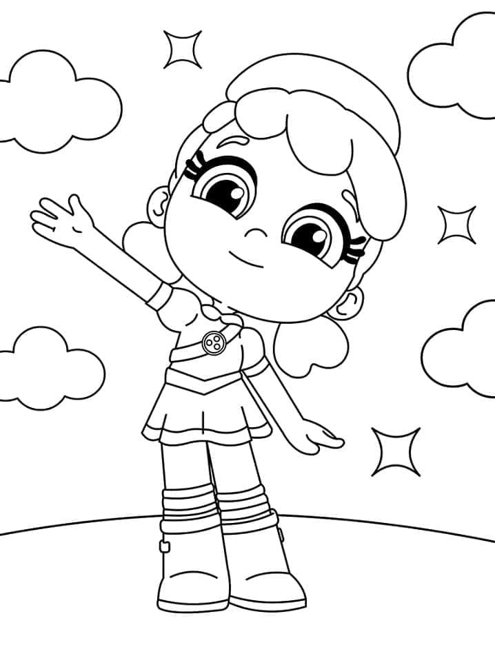 Vera e o Reino do Arco-Íris simples para colorir