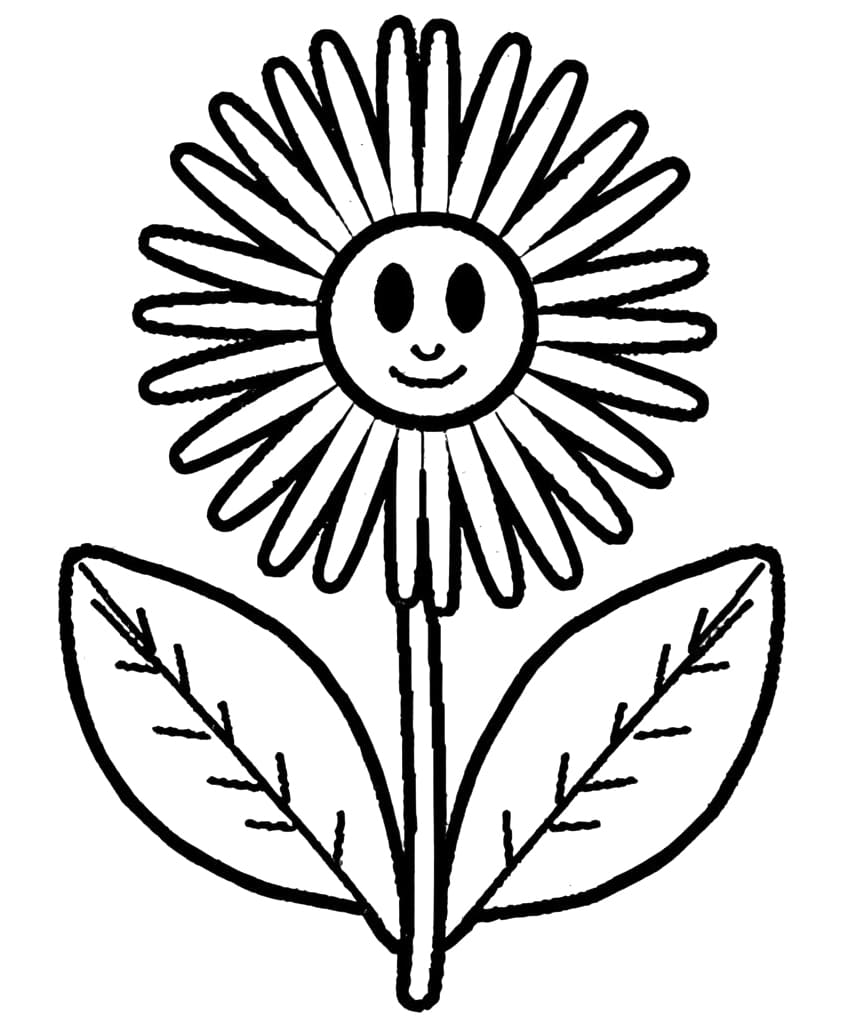 A Smiling Flower coloring page - Download, Print or Color Online for Free