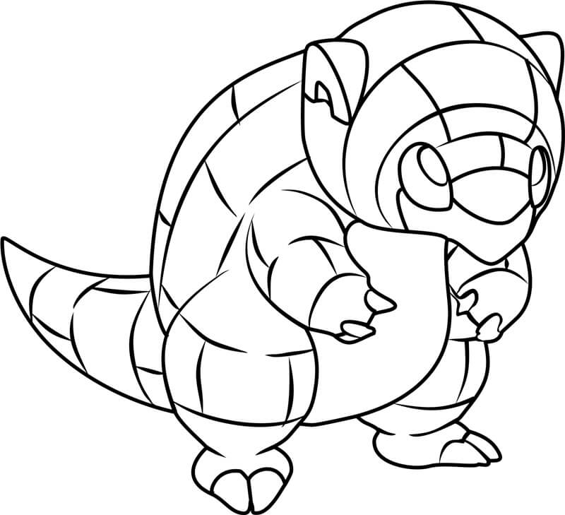 Alolan Sandshrew Cute coloring page