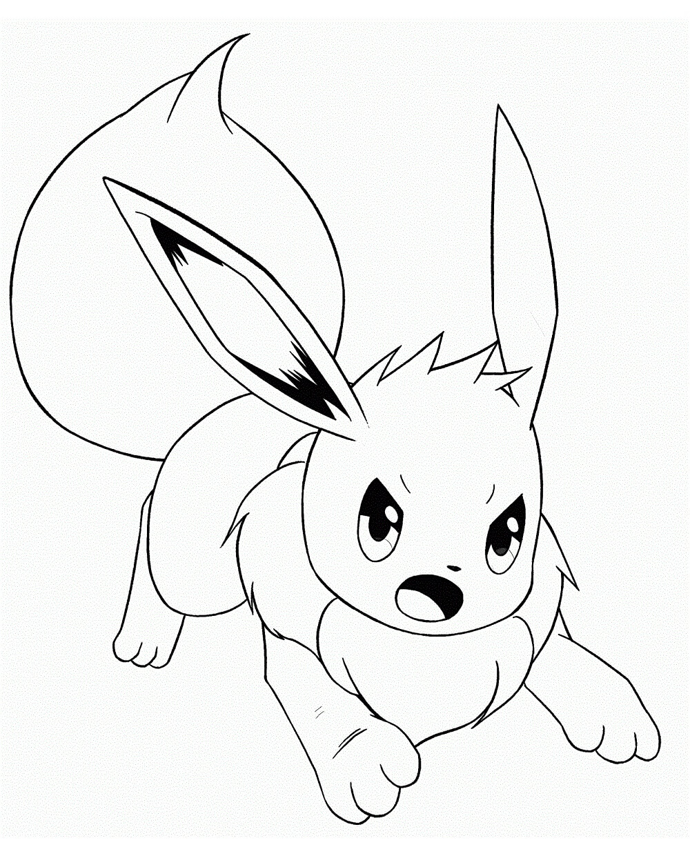 Angry Eevee coloring page