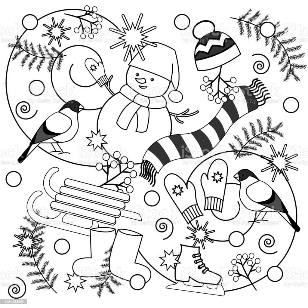 Basic Winter coloring page