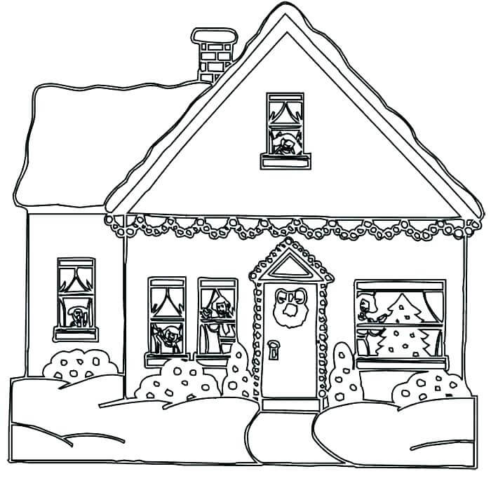 Christmas House coloring page