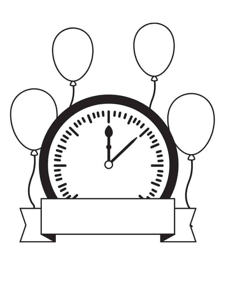 Clock with Balloons