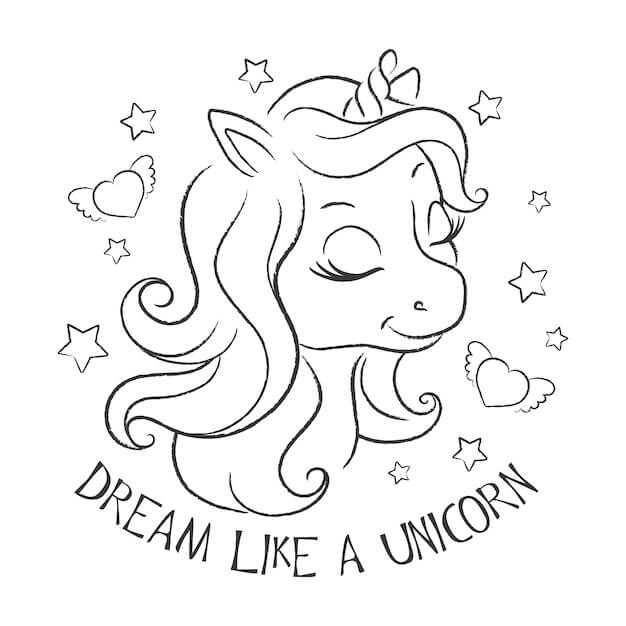 Dream Like A Unicorn coloring page