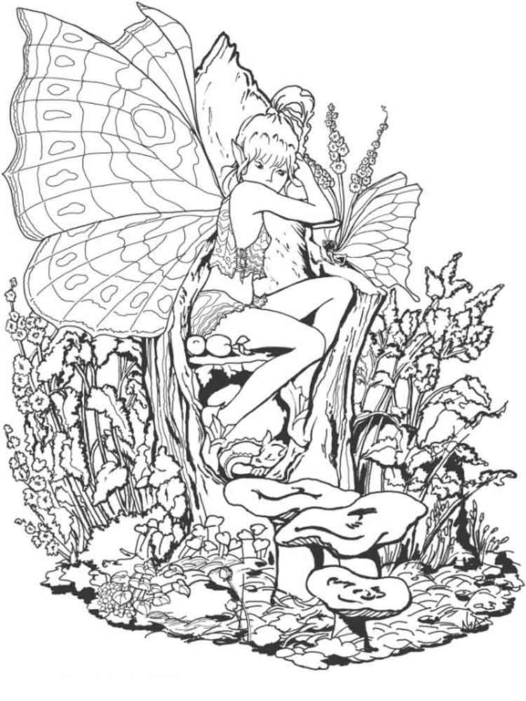 coloring pages of fairies for adults