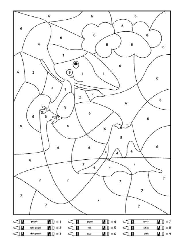 Dinosaur Color By Numbers: Coloring Book for Kids Ages 4-8 [40 pages]