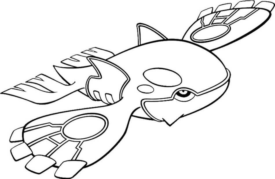 Flying Pokemon Kyogre coloring page