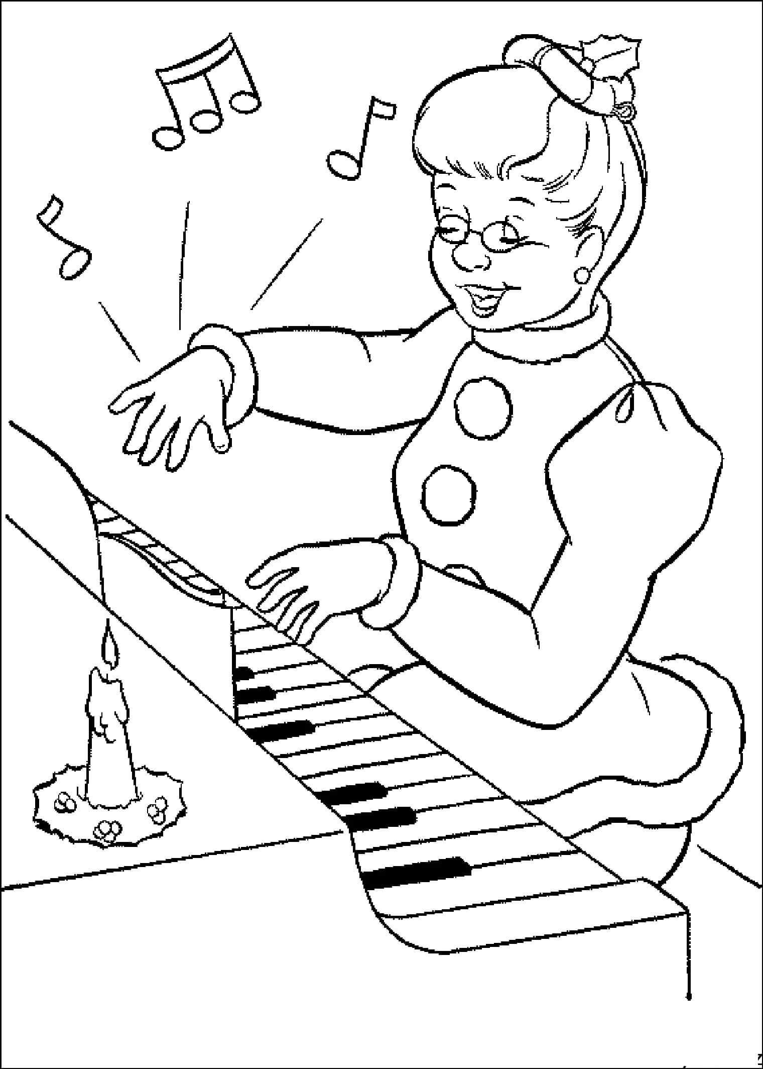 Fun Girl Playing Piano Coloring Page Download Print Or Color Online 