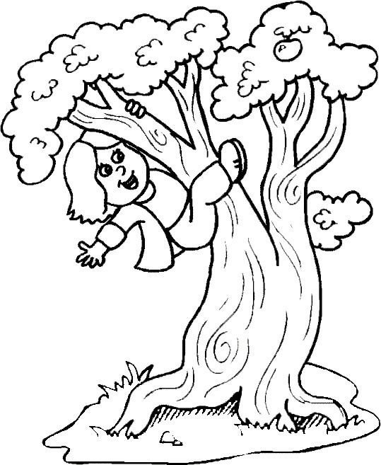 Girl Climbing Tree coloring page - Download, Print or Color Online for Free