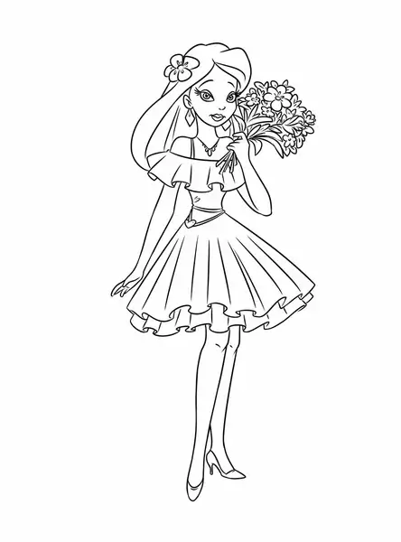 Girl holding Flower Bouquet