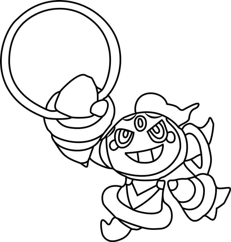 Happy Pokemon Hoopa coloring page