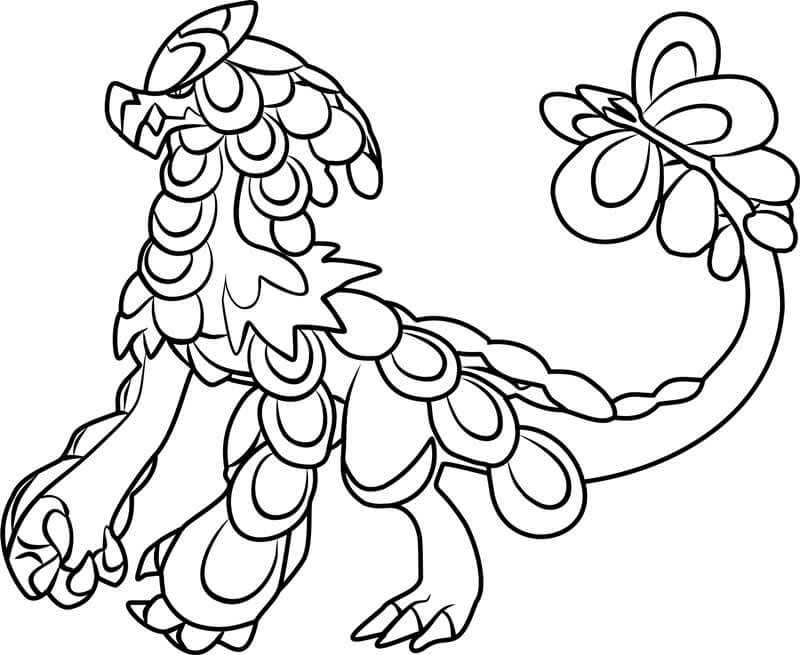 Kommo-o coloring page