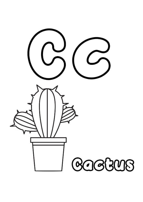 Letter C with Cactus