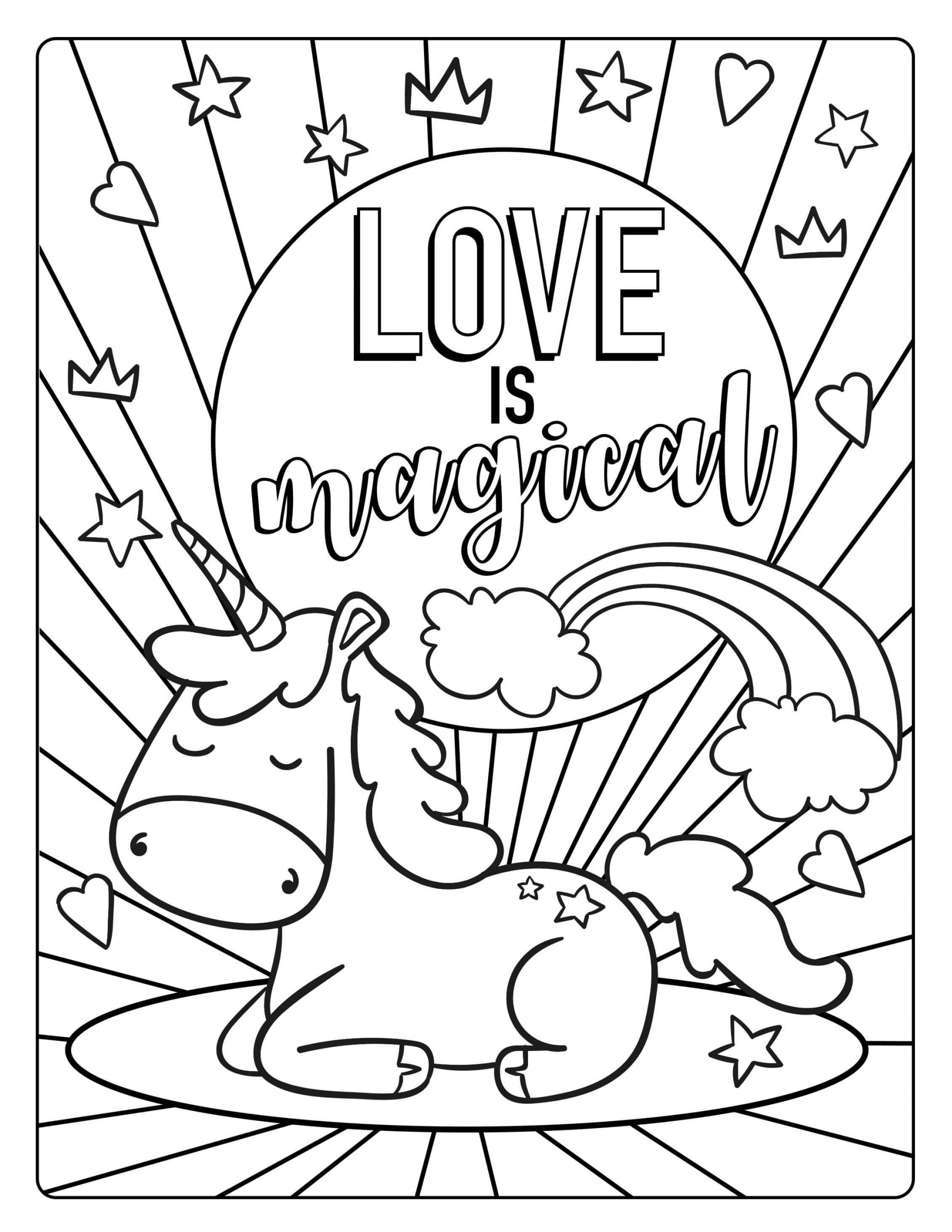 Love is Magical in Valentine coloring page