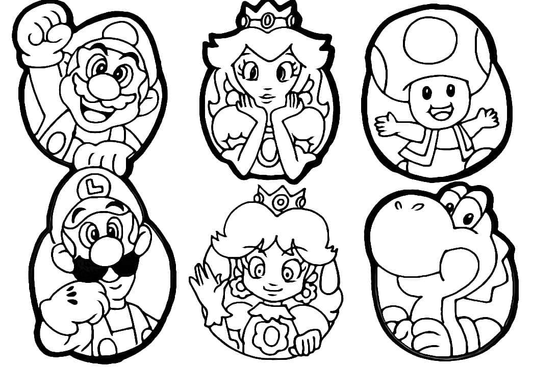Mario Game Characters Coloring Page Download Print Or Color Online For Free 