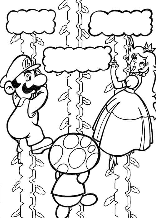 Mario Rescues the Princess coloring page