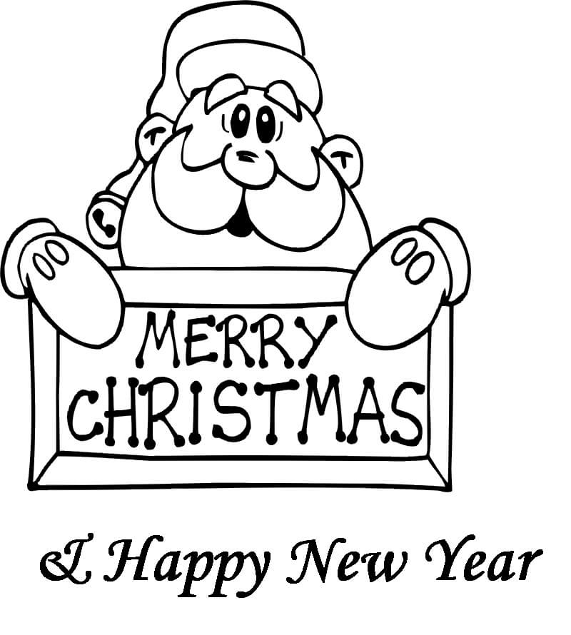 Merry Christmas & Happy New Year coloring page