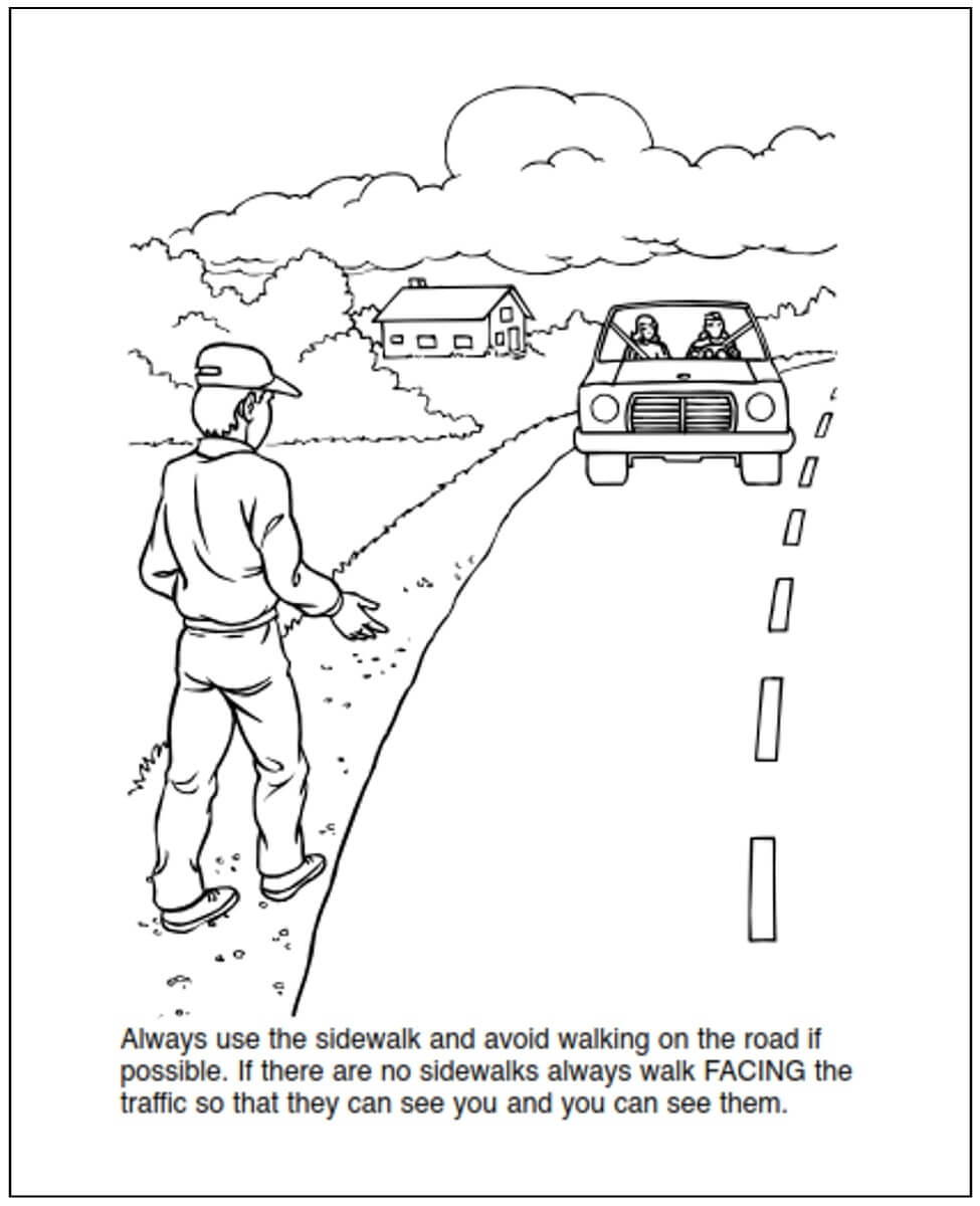 People and Car in Road and Street Safety