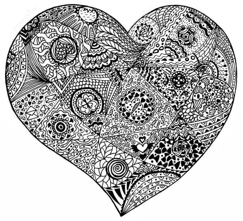 Heart Mandala coloring pages