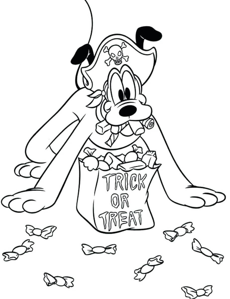 Pluto in Pirate Costume and Bag of Candy