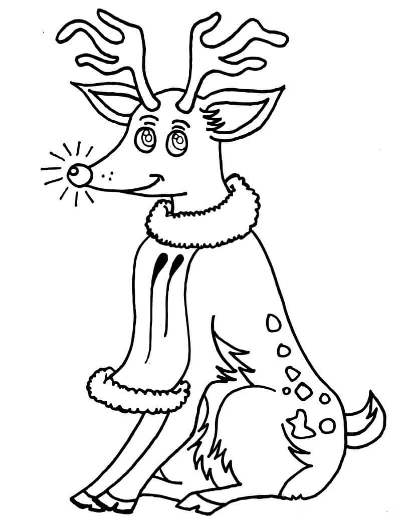 Reindeer with Beautiful Eyes coloring page