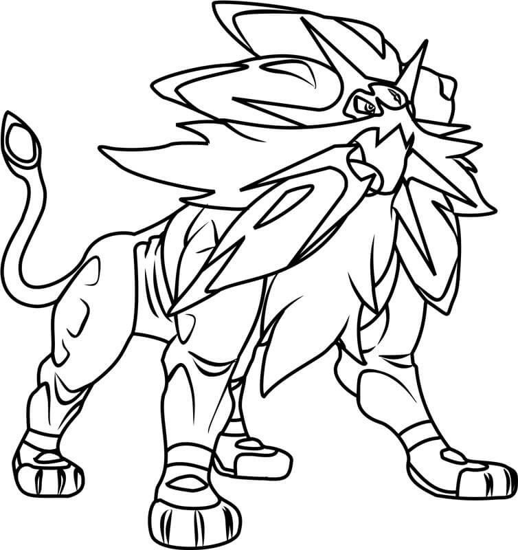 Roaring Solgaleo coloring page