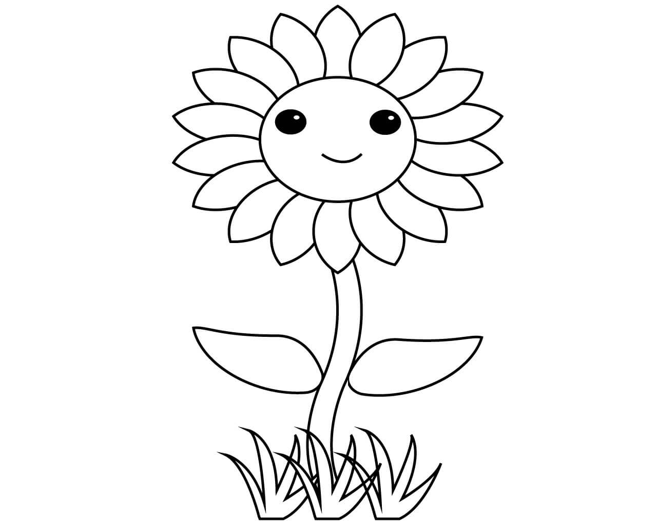 Smiling Flower with Grass