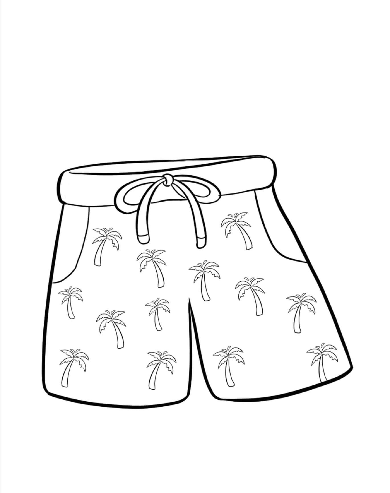 swim trunks coloring page