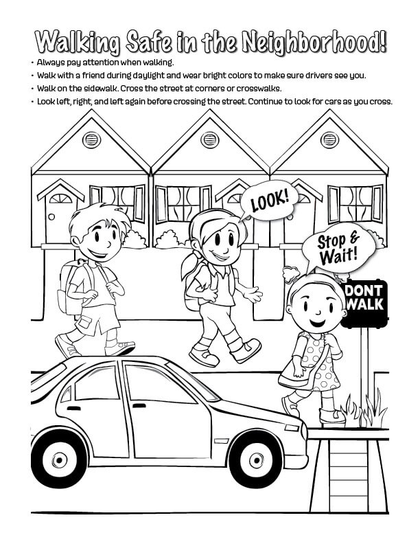 Road & Street Safety coloring pages