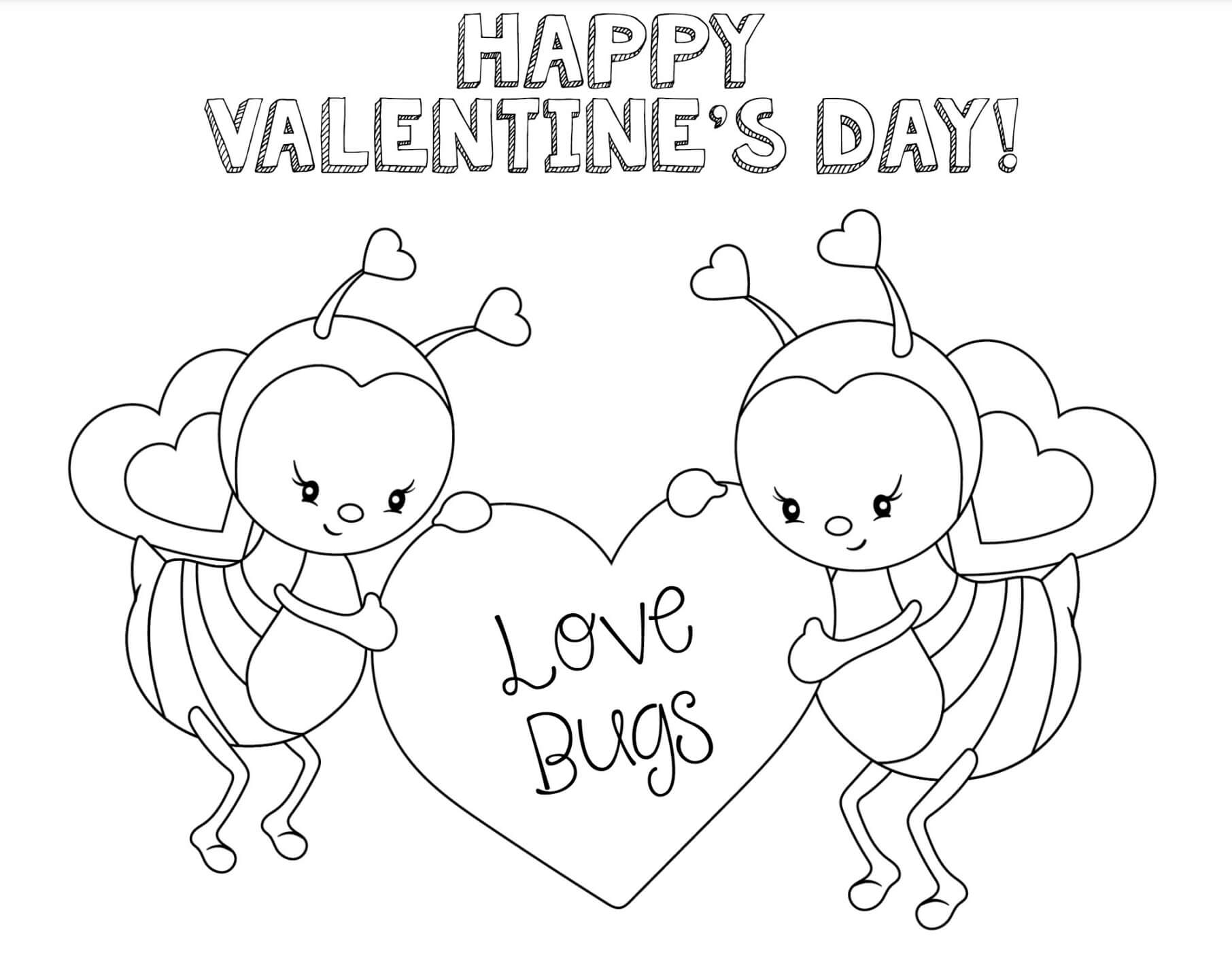 Two Bees in Happy Valentine's Day