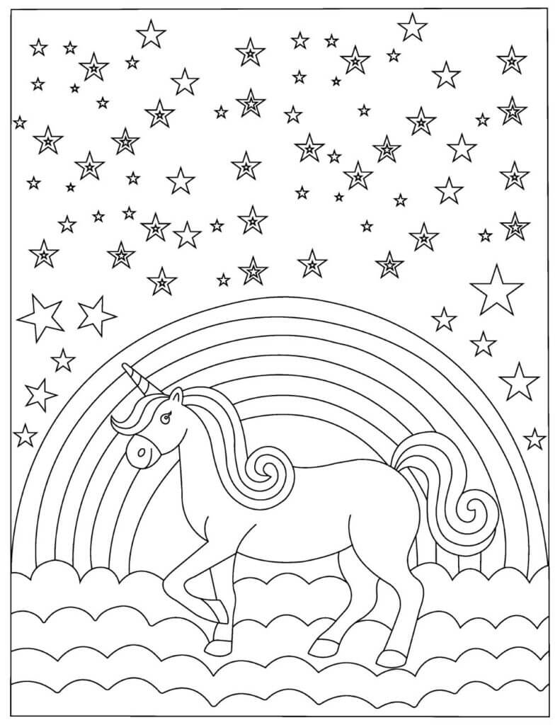 Unicorn Is Walking Under The Starry Heavens