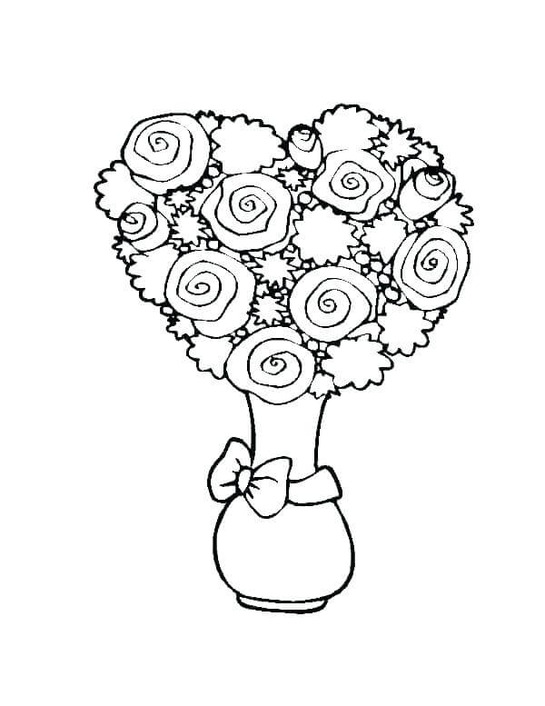 Vase of Heart Roses