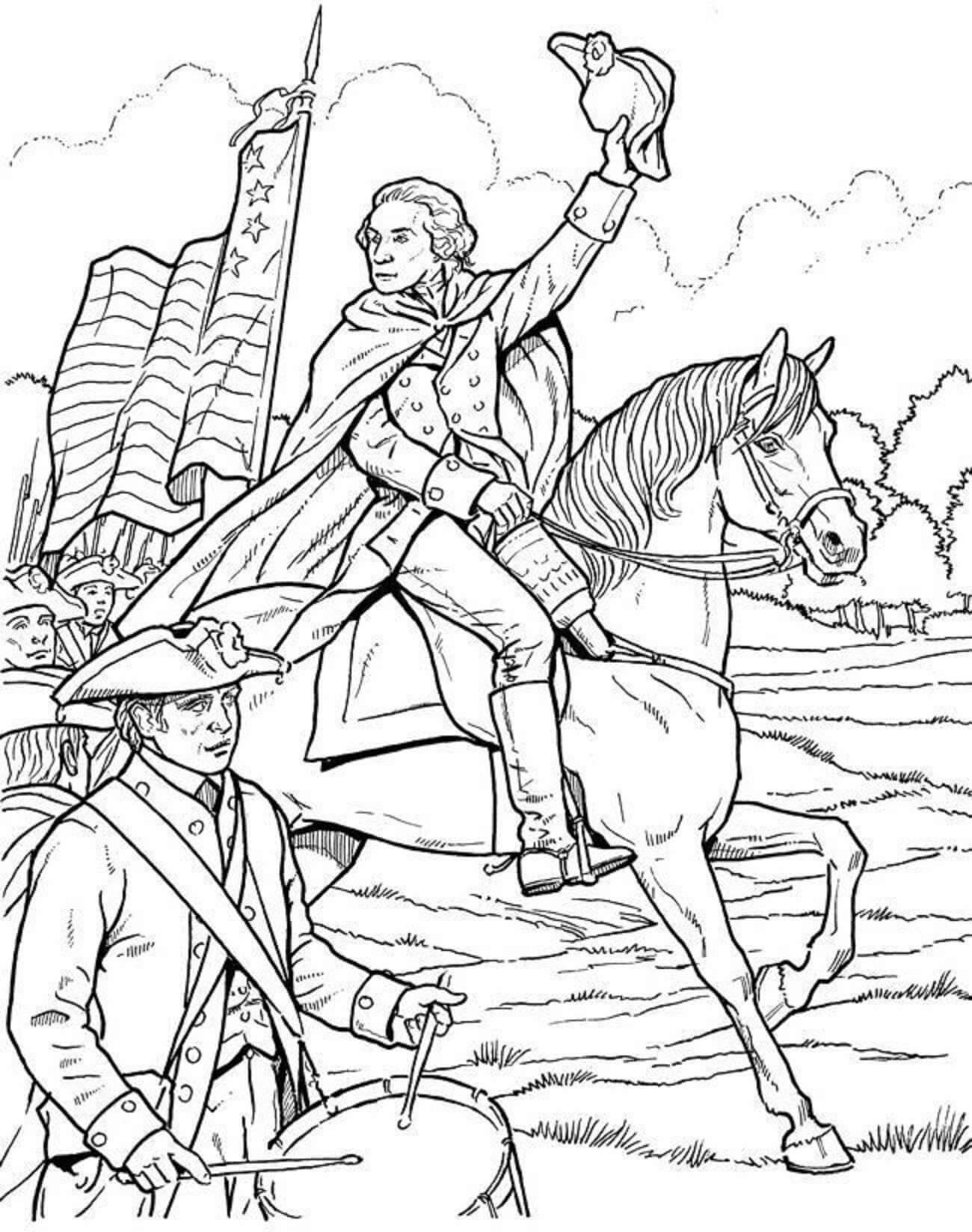 George Washington Face coloring page - Download, Print or Color Online ...
