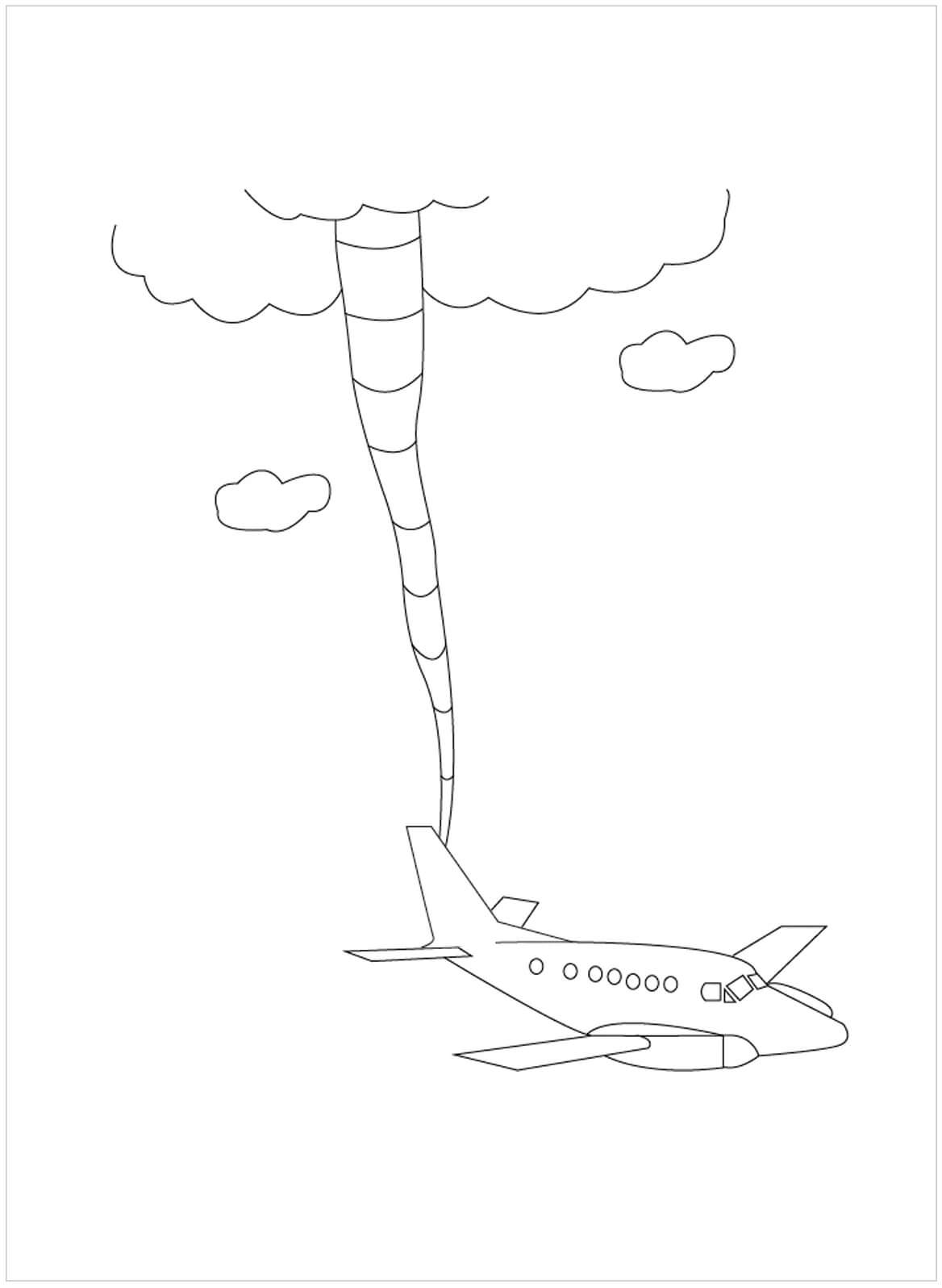 Airplane with Tornado