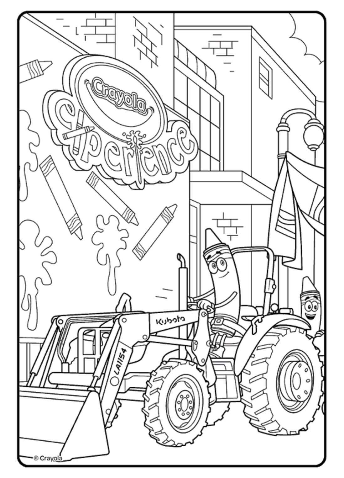 Cartoon Crayola Driving Tractor