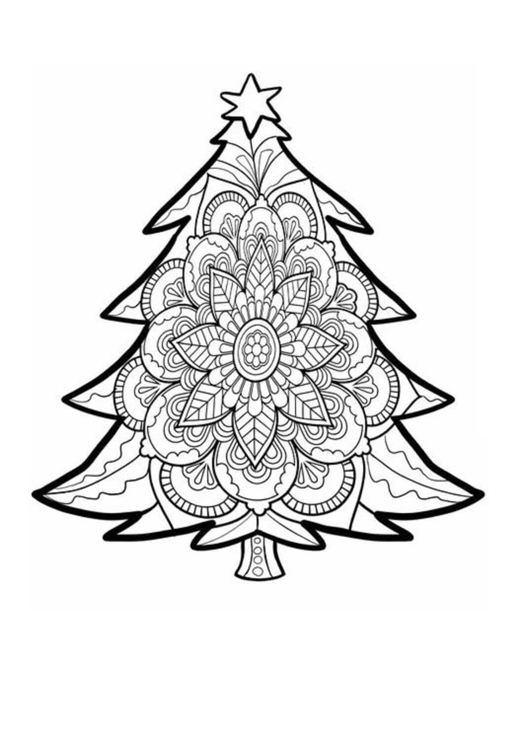 Christmas Tree in Christmas Mandala
