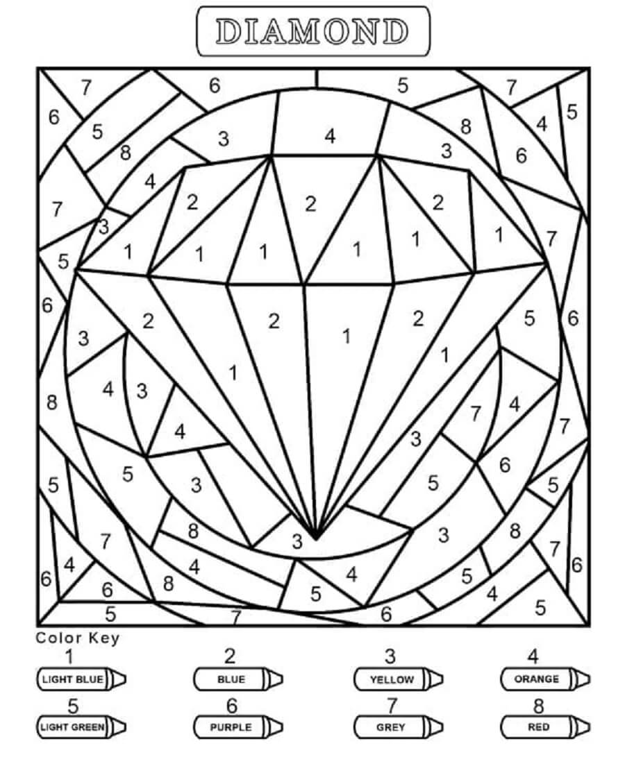 Diamond Color By Number Coloring Page Download Print Or Color Online 